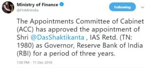 Finance Ministry Tweet