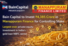 Bain Capital to Invest ₹4,385 Crore in Manappuram Finance for Controlling Stake Bain Capital