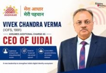 Vivek Chandra Verma Takes Additional Charge as CEO of UIDAI Vivek Chandra Verma