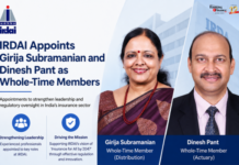 IRDAI Appoints Girija Subramanian and Dinesh Pant as Whole-Time Members IRDAI