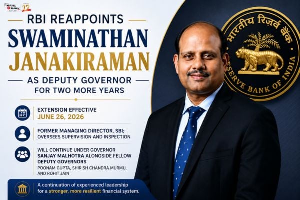 RBI Reappoints Swaminathan Janakiraman as Deputy Governor for Two More Years Swaminathan Janakiraman
