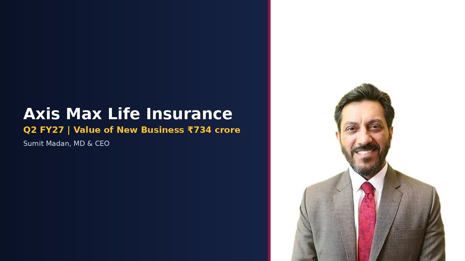 Sumit Madan, MD and CEO, Axis Max Life Insurance