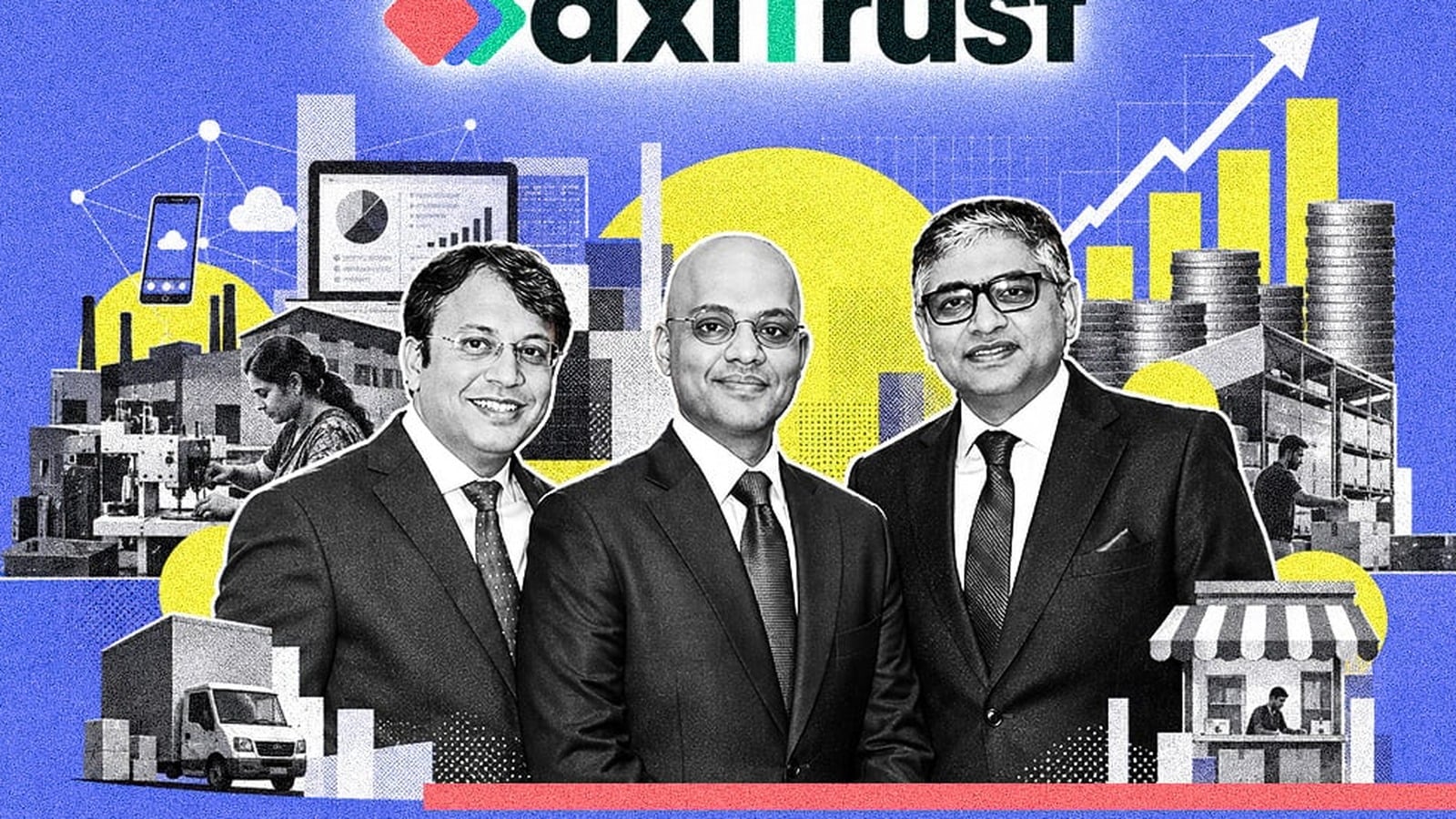 axiTrust co-founders Aditya Tulsian, Rajeev Chari and Mukund Daga