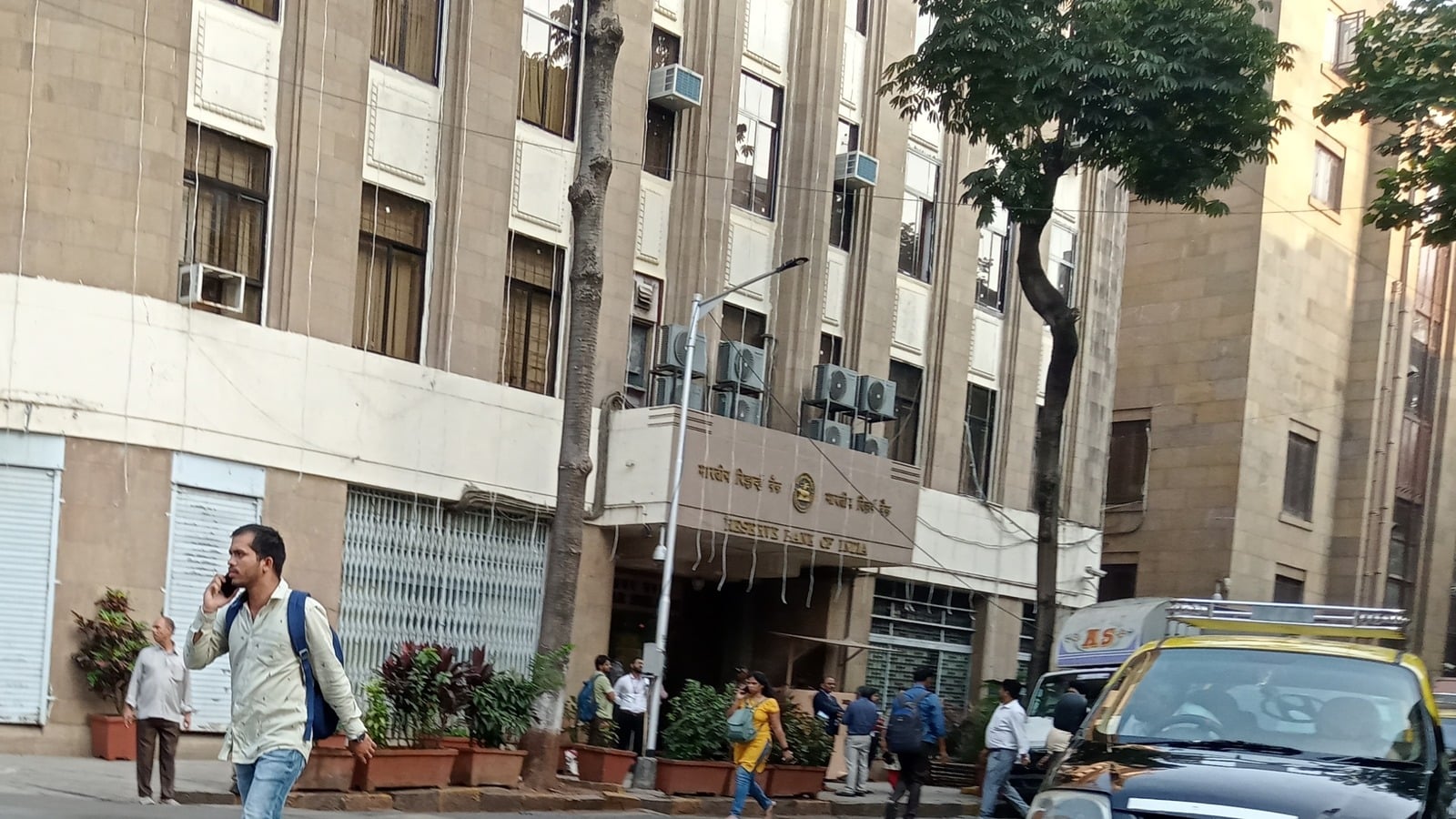 Reserve Bank of India office building entrance in Mumbai