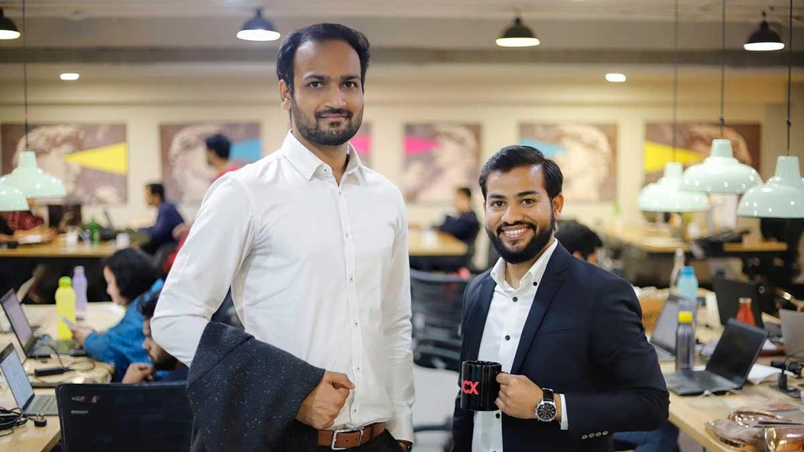 CoinDCX co-founders Neeraj Khandelwal and Sumit Gupta at the company's office.