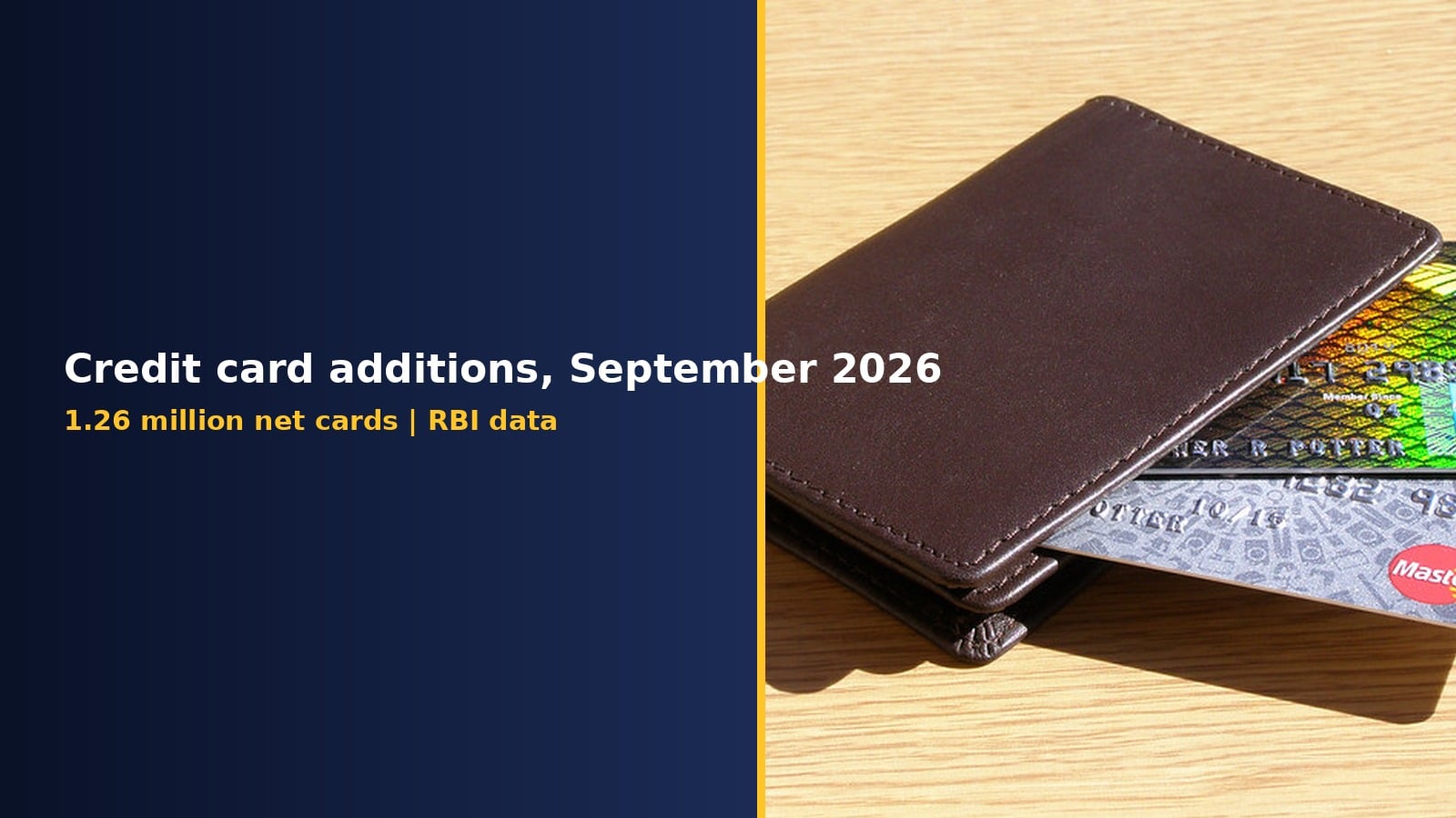 Credit cards tucked into a leather wallet