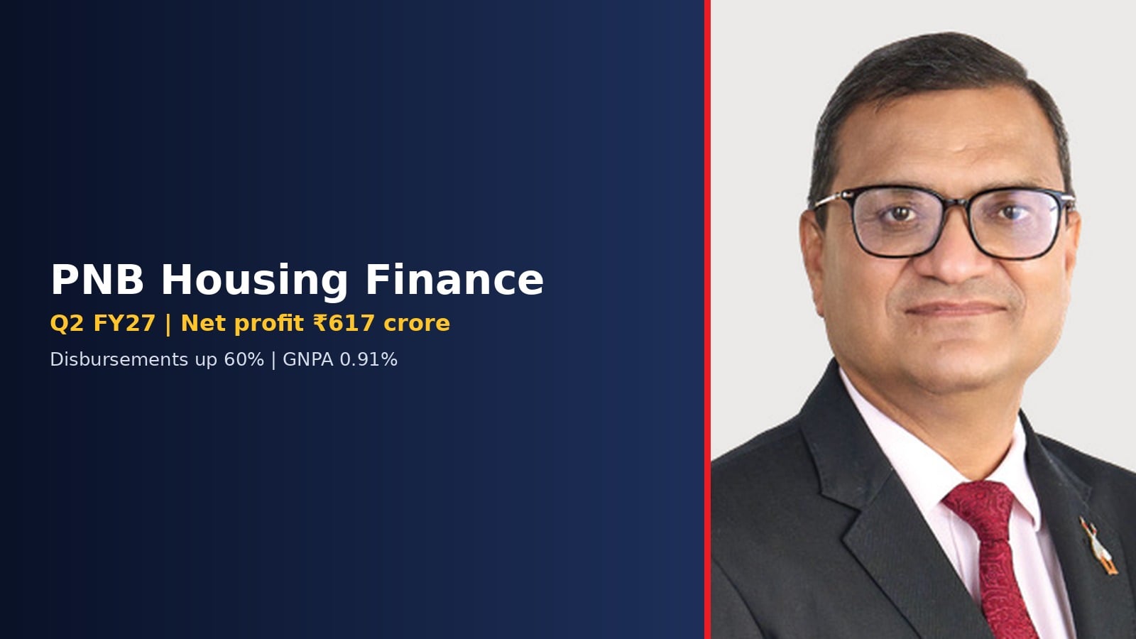 Ajai Kumar Shukla, MD and CEO of PNB Housing Finance, with Q2 FY27 results highlights