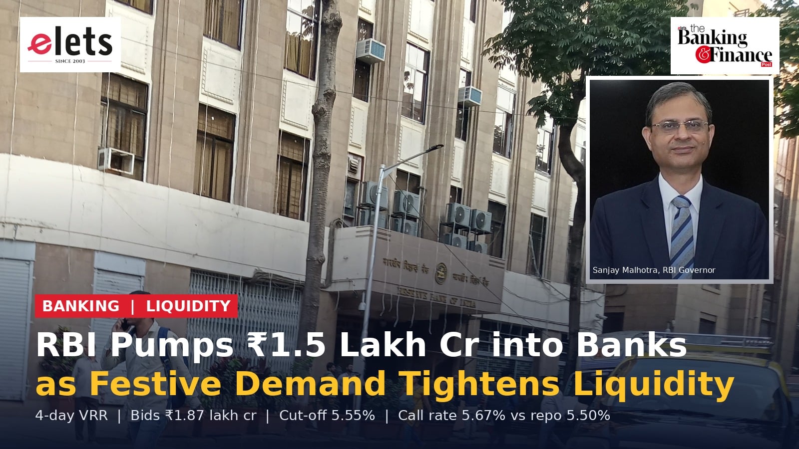 RBI liquidity infusion of ₹1.5 lakh crore with Governor Sanjay Malhotra
